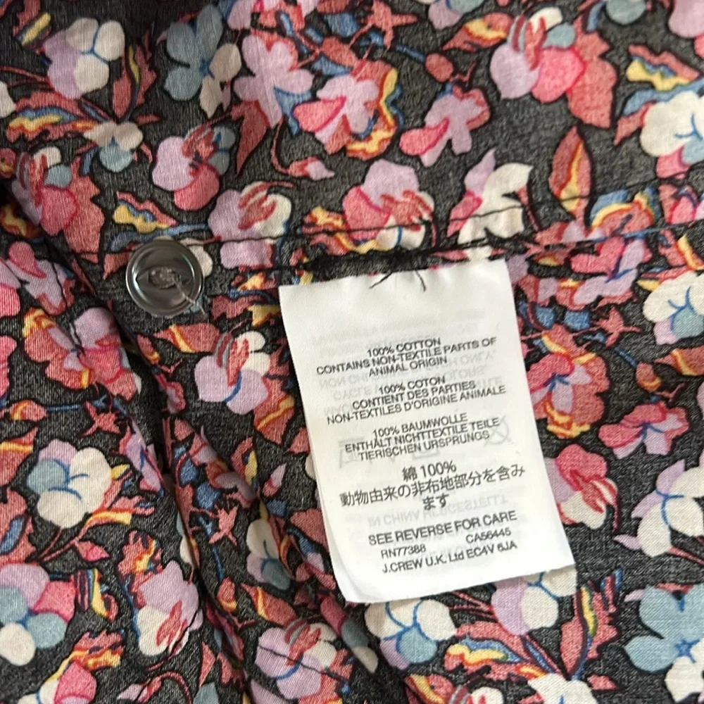 Liberty Art Fabrics x J.Crew Rounded Ruffle Collar Button Up Shirt F8523 Size 6 - Picture 5 of 8